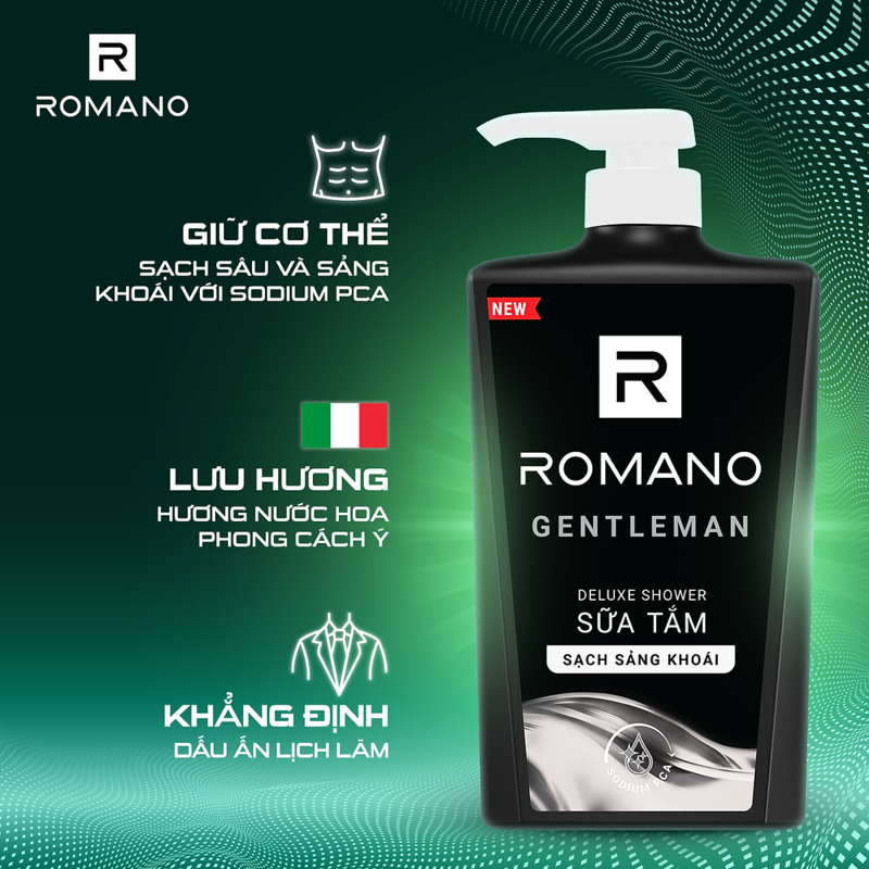 Sữa tắm hương nước hoa Romano Gentleman sạch sảng khoái