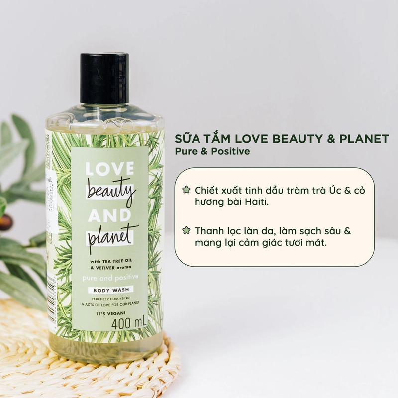 Sữa tắm Love Beauty & Planet Pure And Positive 400ml 