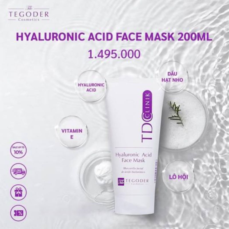 Mặt nạ trị nám cho da khô bong tróc Hyaluronic Acid Face Mask Tegoder