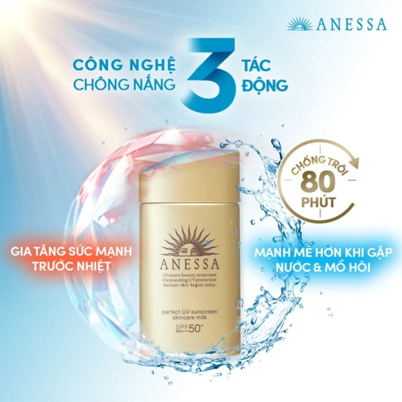 Kem chống nắng Anessa Perfect UV Sunscreen Skincare Milk SPF50+ PA++++