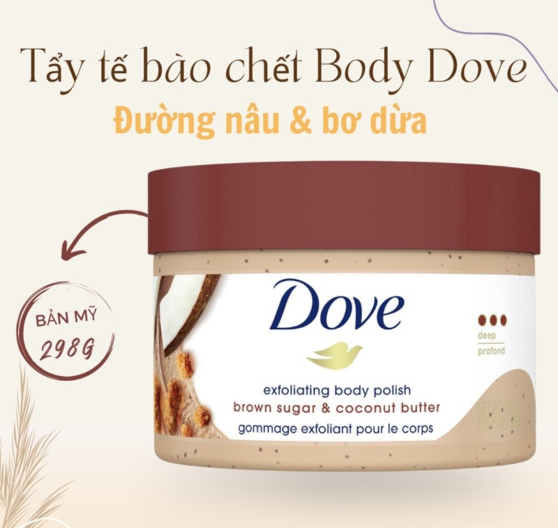 Tẩy tế bào chết Dove Exfoliating Body Polish Brown Sugar & Coconut Butter