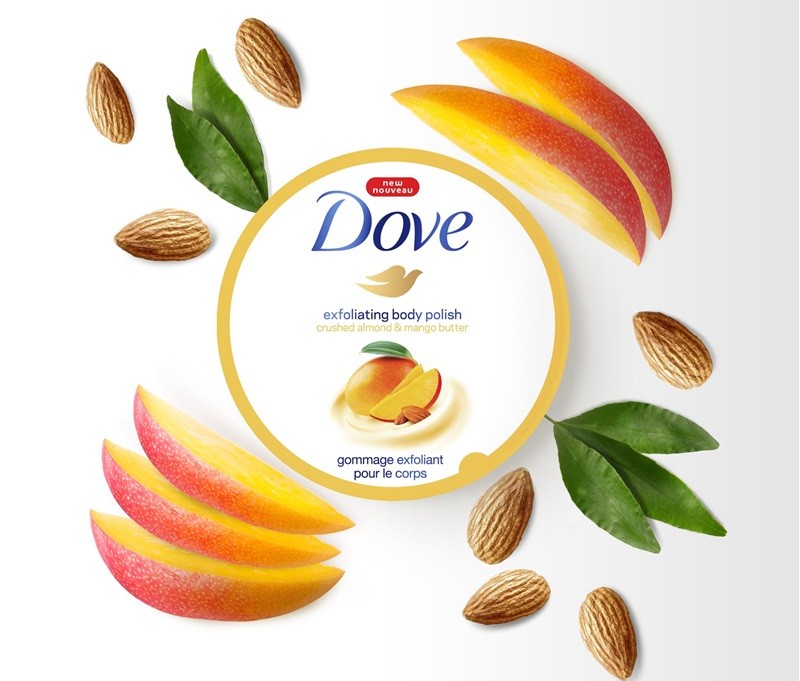 Tẩy da chết Dove Exfoliating Body Polish Crushed Almond and Mango Butte