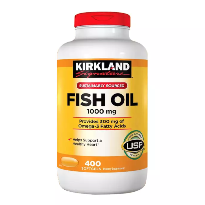 Viên uống dầu cá Omega 3 Fish Oil Kirkland 1000mg hộp 400 viên