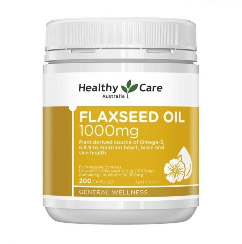 Dầu hạt lanh Healthy Care Flaxseed Oil 1000mg, hộp 200 viên