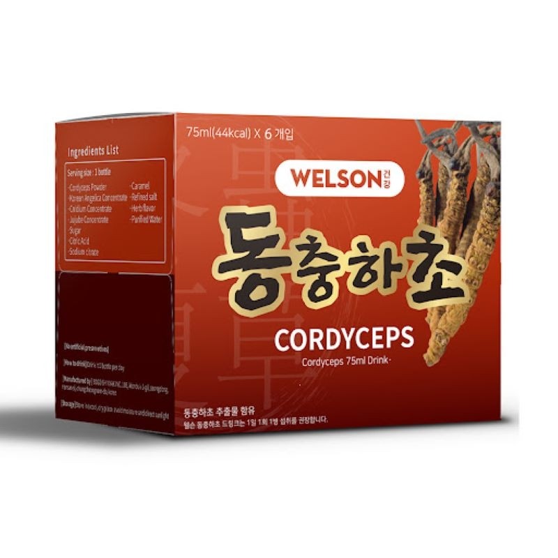 Đông Trùng Hạ Thảo Welson Cordyceps Hàn Quốc Dạng Nước 10 Chai 75ml