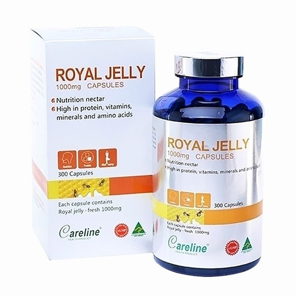Sữa ong chúa cao cấp của Úc Royal Jelly Careline 1000mg hộp 100 viên