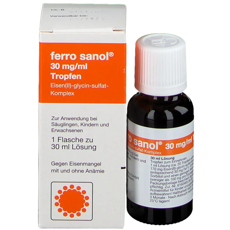 Sắt nước hữu cơ Ferro Sanol nội địa Đức 30ml