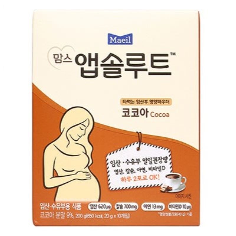 Sữa Bầu MAEIL Mom’s Absolute Hàn Quốc Vị CaCao 20g x 10gói