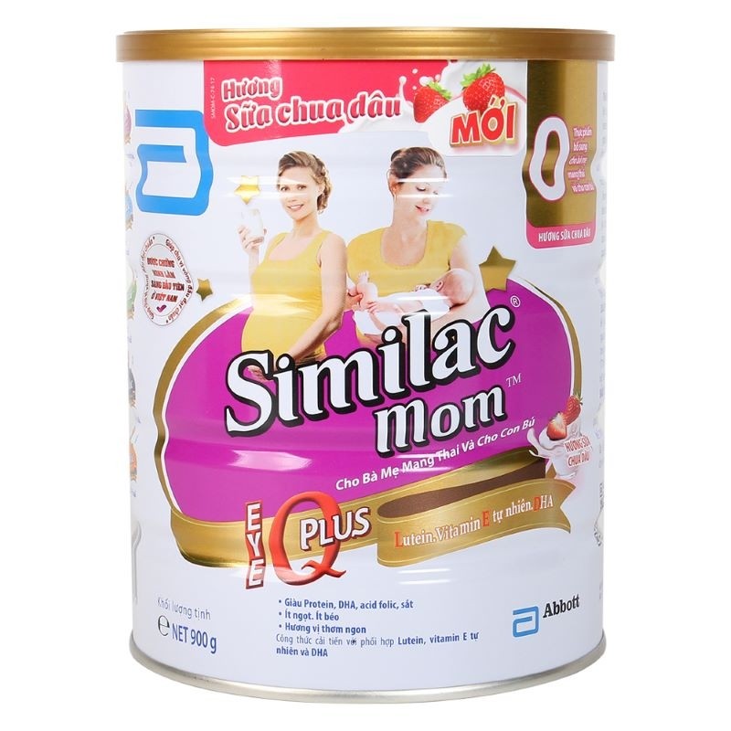 Sữa Bột Similac Mom IQ Hương Sữa Chua Dâu 900g