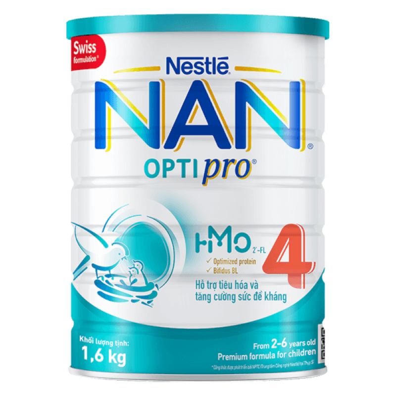 Sữa NAN Optipro số 4 cho bé từ 2 - 6 tuổi hộp 1,6kg