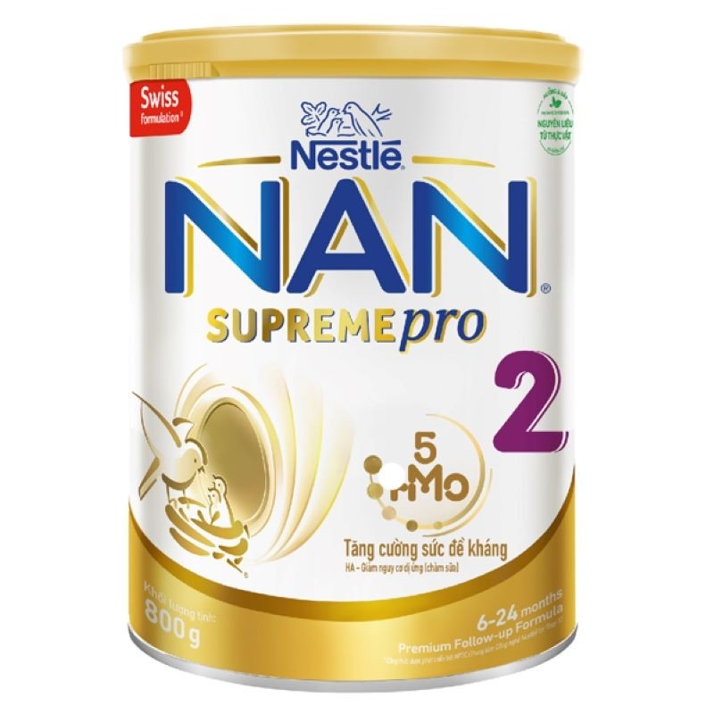 Sữa NAN Supreme Pro số 2 cho bé từ 6-24 tháng hộp 800g