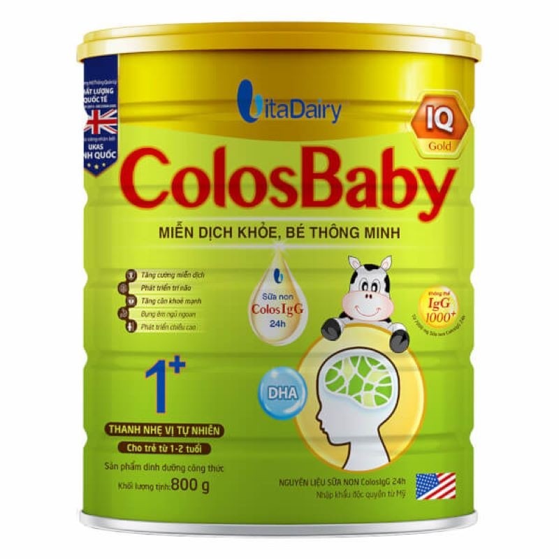 Sữa non Colosbaby IQ Gold 1+ cho trẻ từ 1 - 2 tuổi hộp 800g