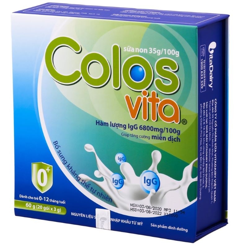 Sữa non Colosvita dành cho trẻ từ 0-12 tháng tuổi hộp 20 gói