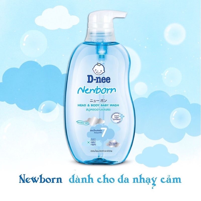 Sữa Tắm Gội 2 Trong 1 Cho Bé Dnee Newborn Thái Lan 380ml