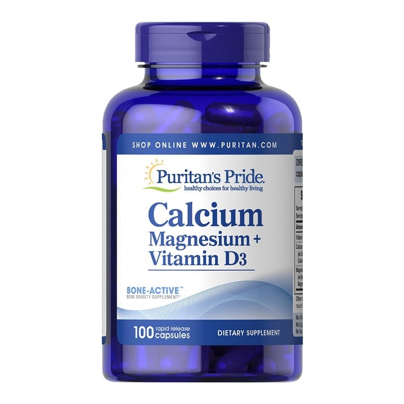 Viên bổ sung Calcium Magnesium Vitamin D3 của Puritan's Pride hộp 100 viên