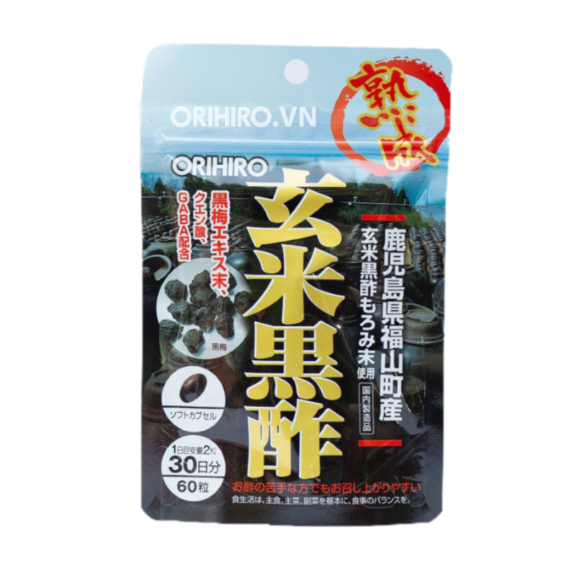 Viên uống giấm gạo hỗ trợ tim mạch Orihiro, túi 60 viên