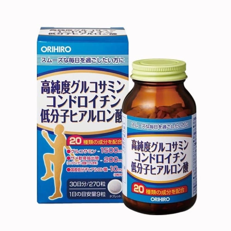 Viên uống Glucosamine Hyaluronic Acid Orihiro Nhật Bản hộp 270 viên