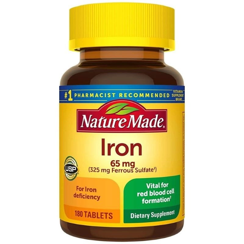 Viên uống hỗ trợ bổ sung sắt Nature Made Iron 65mg của Mỹ