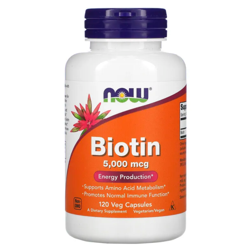 Viên uống Biotin 5000mcg NOW - Hỗ Trợ Mọc Tóc