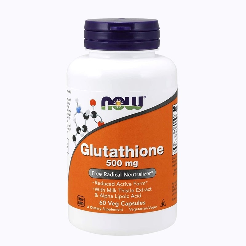 Viên uống hỗ trợ trắng da Glutathione Now 500mg 60 viên của Mỹ