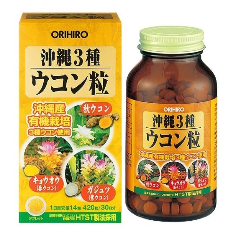 Viên uống tinh chất nghệ 3 mùa Orihiro Okinawa Nhật Bản, hộp 420 viên